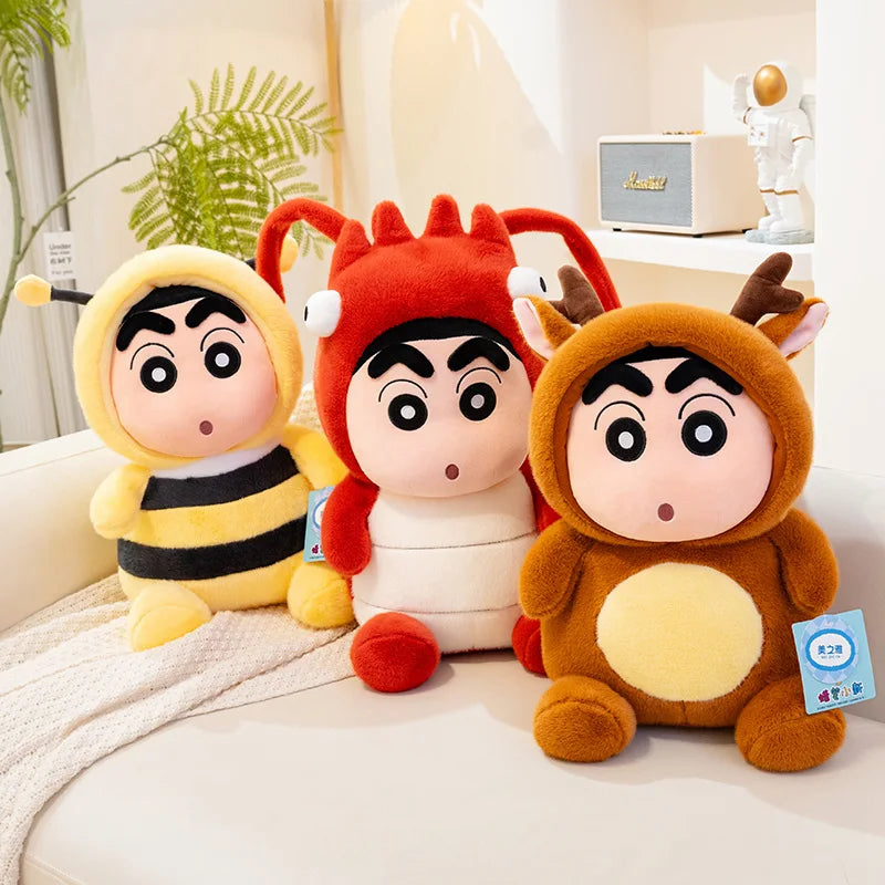 Cartoon Crayon Shin Chan Cosplay Bee Lobster Deer Plush Toy Kawaii Stuffed Figure Plushies Soft Pillow Sofa Bed Home Decor Girl