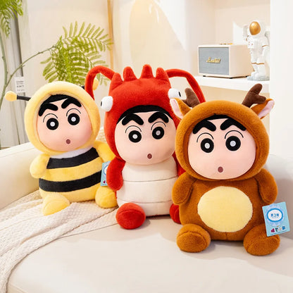 Cartoon Crayon Shin Chan Cosplay Bee Lobster Deer Plush Toy Kawaii Stuffed Figure Plushies Soft Pillow Sofa Bed Home Decor Girl