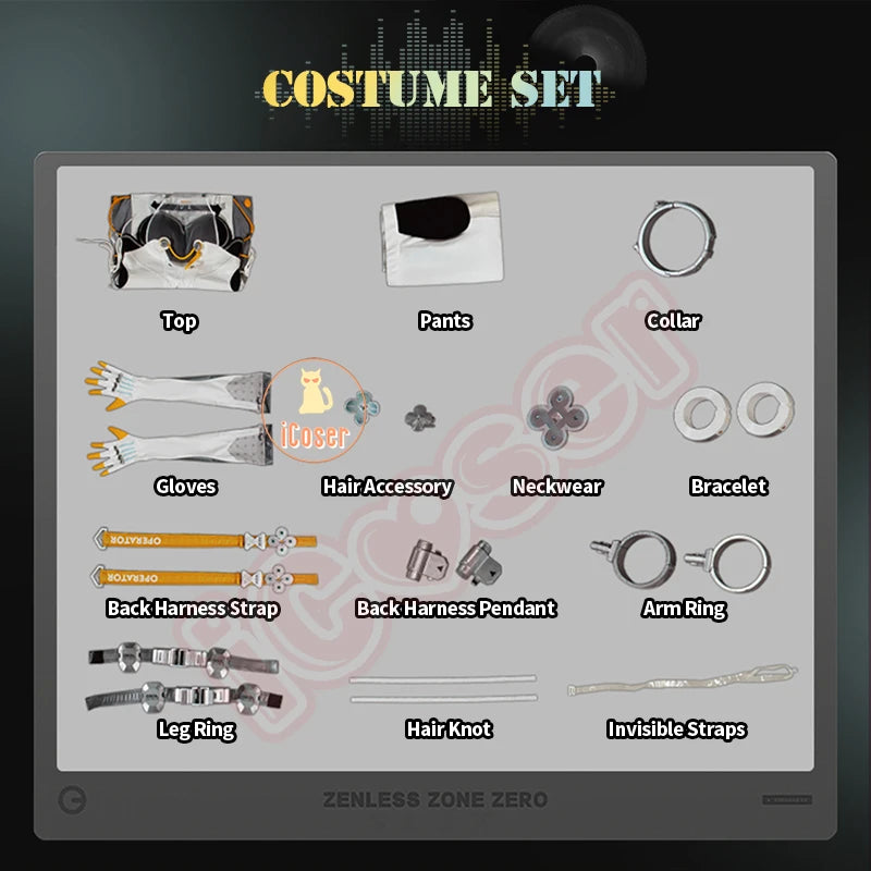 Zenless Zone Zero Seed Cosplay Costume Wig Uniform Headwear Game Outfit Obol Squad Halloween Party for Women Girls Carnival Prop