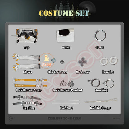Zenless Zone Zero Seed Cosplay Costume Wig Uniform Headwear Game Outfit Obol Squad Halloween Party for Women Girls Carnival Prop