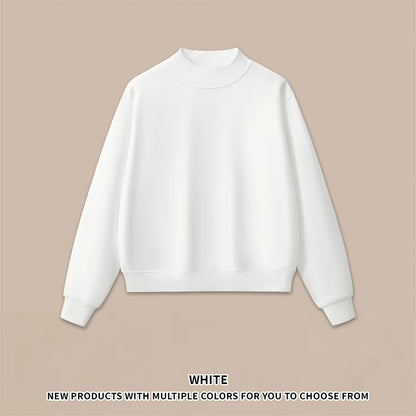 ZODF 2025 Winter Women 350gsm Warm Fleece Sweatshirts Girls Female Hip Hop Half Turtleneck Pullovers Brand Clothing HY056