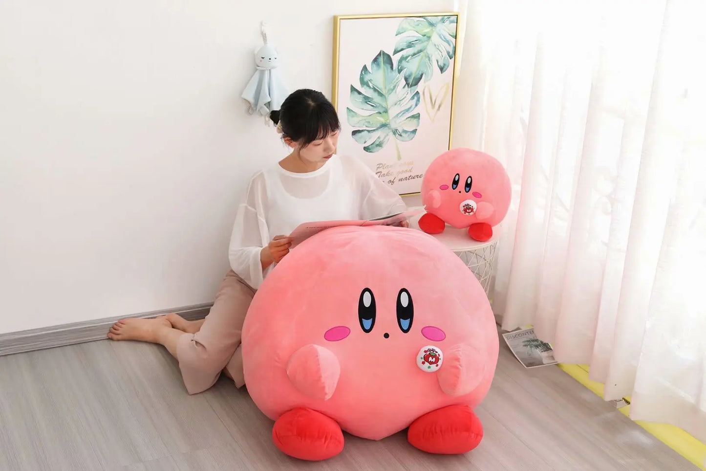 60cm Big Size Kirby Kawaii Cartoon Anime Plush Stuffed Doll Room Plushies Pillow Ornaments Cute Peluche Children's Holiday Gifts