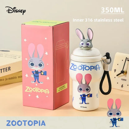 Anime Figure Stitch Coffee Mug Student Thermos Mug 350ml Thermos Cup Mickey Nick Judy Thermal Water Bottle Vacuum Flasks Gift