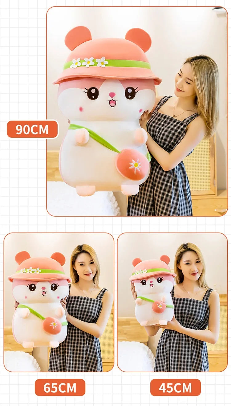 Hot 45-65cm Kawaii Hamster Plush Toy Big Size Cute Soft Stuffed Animals Sofa Pillow Plush Doll High-quality Kids Briday Gifts