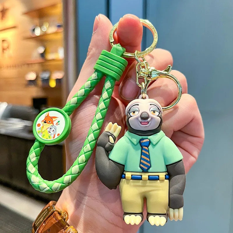 Disney Zootopia Toys Durable Keychian Action Figures Judy Hopps Emmitt Otterton Man Women Kids Car Keyring Girl Birthday Gift