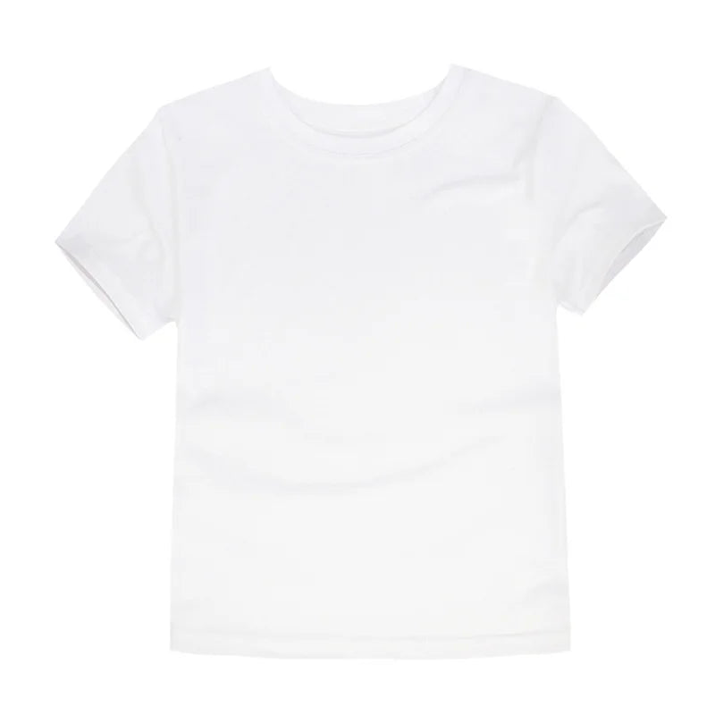 Basic White Black T Shirt for Boys Girls Toddler 1 to 2 3 4 5 6 7 8 9 10 11 12 Years 100% Cotton Soft Kids Tshirt Summer Clothes