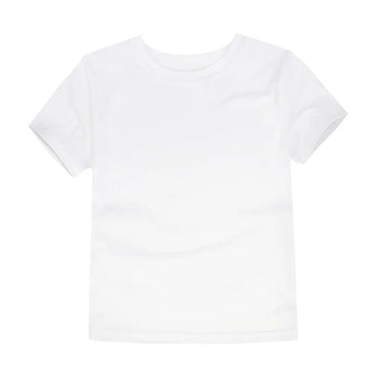 Basic White Black T Shirt for Boys Girls Toddler 1 to 2 3 4 5 6 7 8 9 10 11 12 Years 100% Cotton Soft Kids Tshirt Summer Clothes