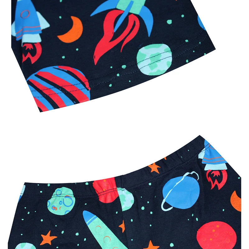 Fashion Boys Pajamas 2024 New Summer Short Sleeve Children's Clothing Sleepwear Cotton Pyjamas Sets For Kids 2 3 4 5 6 7 8 Years