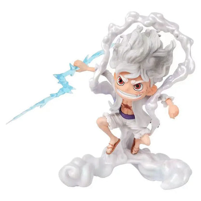 One Piece Anime Peripheral Nika Luffy Gear 5 Devil Fruit Awakening 15cm Cool Action Model Statue Desktop Ornament Holiday Gift
