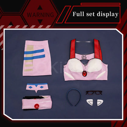 IN STOCK Marii Makinamii Cosplay Costume Anime 【S-3XL】 DokiDoki-R Women Pink Racing Suit Marii Makinamii Glasses Plus Size