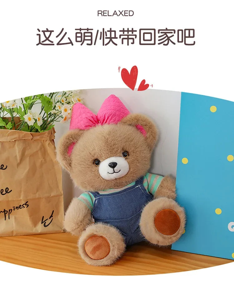 Cute Classic Butterfly Feifei Bear Plush Toys Kawaii Bow Tie Bear Plushie Pillow Stuffed Soft Dolls for Kids Girls Lover Gifts