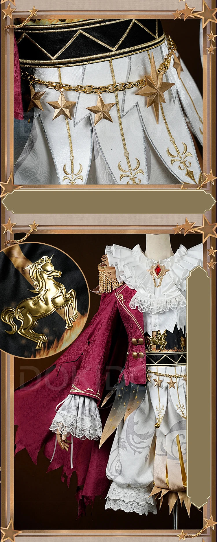 Mike Morton Cosplay Costume Game Identity V【S-3XL】DokiDoki-R Hullabaloo Mike Morton Brightest Star Clown Costume Plus Size