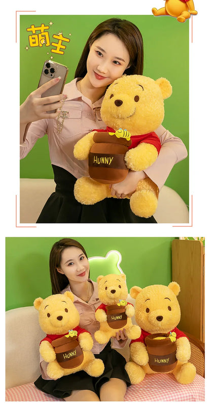 35-55cm Anime Honey Jar Winnie The Pooh Soft Plush Toys Pooh Bear Stuffed Animal Dolls Children Kids Kawaii Birthday Gift