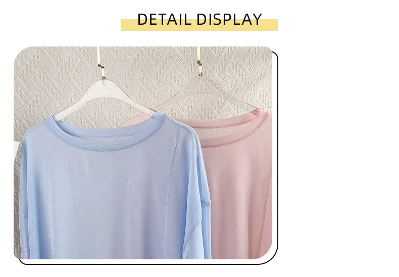 Women’s Long Sleeve Yoga Shirt O-Neck Breathable Loose Fit Sports Top for Running Pilates Gym Fitness