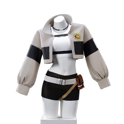 IN STOCK Reaper Riyo Cosplay Costume Anime Gachiakuta DokiDoki-N Halloween Grey Costume Women Li Glaze  Riyou Cosplay Wig Choker