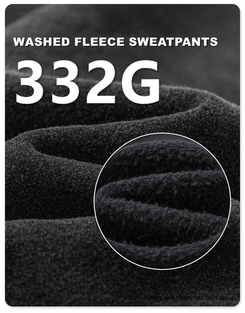 ZODF New Autumn Winter Men Fleece Sweatpants Women Unisex 332gsm Washed Ribbon Warm Joggers Pants Brand Clothes HY0877