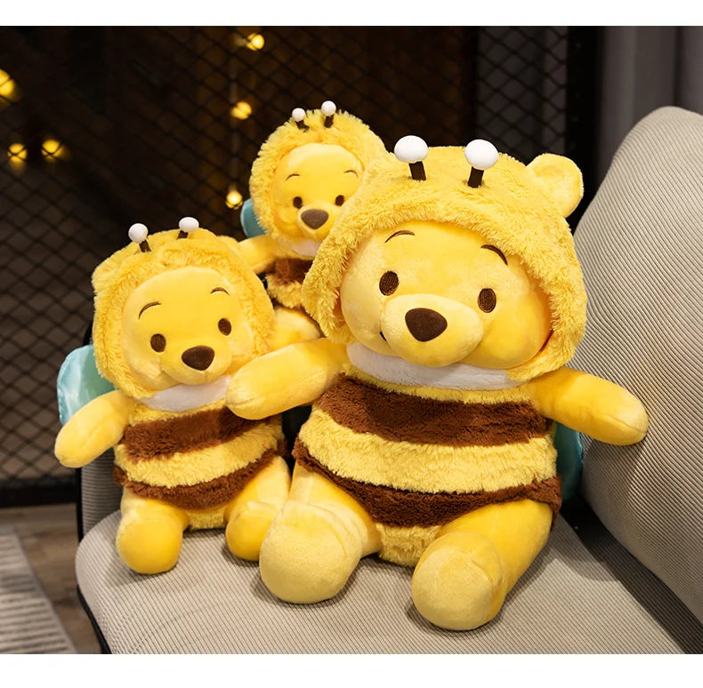 50cm Genuine Disney Bee Winnie The Pooh Plush Toys Pillow Kawaii Anime Bear Stuffed Doll Toys For Children's Birthday Xmas Gifts