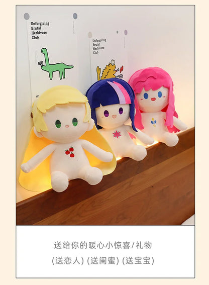 Kawaii 30/40/50cm  Movie Peripheral Cute Colorful Pony Cotton Doll Plush Toy Girl Soothing Sleep Pillow Birthday Gift Girl Doll