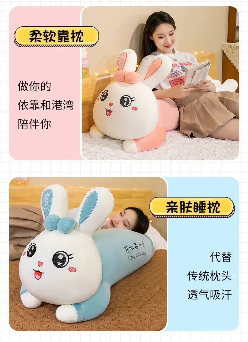 New 70-110cm Cute Rabbit Girlfriend Pillow Plush Toys Stuffed Pause Office Nap Sleep Pillow Cushion Gift Doll for Kids Girls