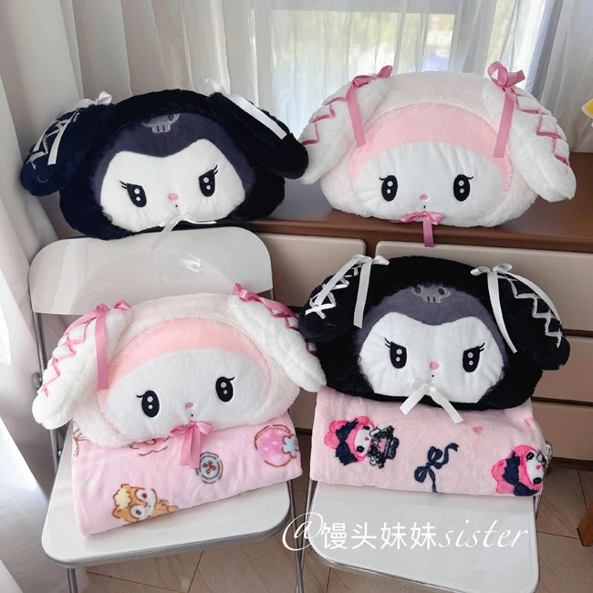 Sanrio Lolita My Melody Headrest Back Cushion Car Seat Belt Cover Stuffed Anime Kuromi Cuddly Pillow Plushies Xmas Gifts Girl
