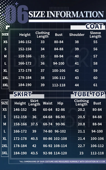 【Last Batch】IN STOCK Rumii Zoeyi Miraa Cosplay Costume【XS-3XL】DokiDoki-N Women White Suit Golden Rumii Cosplay Plus Size