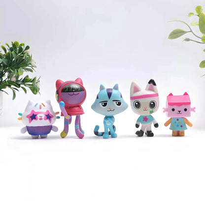 Hot 13pcs Gabby Dollhouse Anime Figure Toy Smiling Car Cat Hug Gaby Girl Dolls Mercat Cartoon Action Figure Xmas Birthday Gifts
