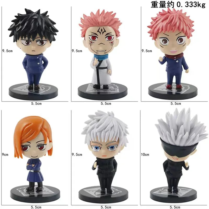6Pcs/set Jujutsu Kaisen Anime Figure Gojo Satoru Yuji Itadori Figure Doll Toy Action Figure Yuji Itadori Fushiguro  Model Toys