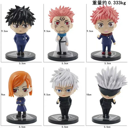 6Pcs/set Jujutsu Kaisen Anime Figure Gojo Satoru Yuji Itadori Figure Doll Toy Action Figure Yuji Itadori Fushiguro  Model Toys
