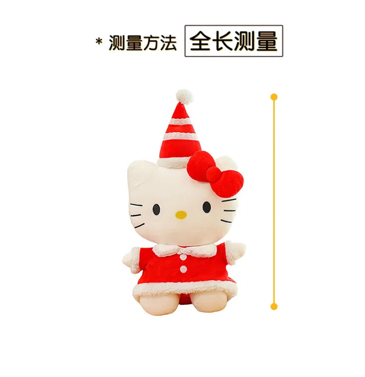 New Sanrio Hallo Kitty Plush Toy Doll Pillow Christmas Kt Cat Plush Toy Cute Hat Kitty Doll Katie Cat Pillow Girl Holiday Gifts