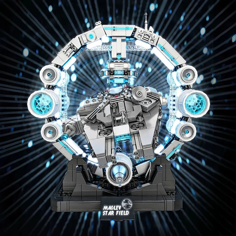 Hovering Millennium Falcon Building Blocks, Star War Falcon Spaceship MOC Bricks Toys, Magnetic Levitation Model Gift for Adults