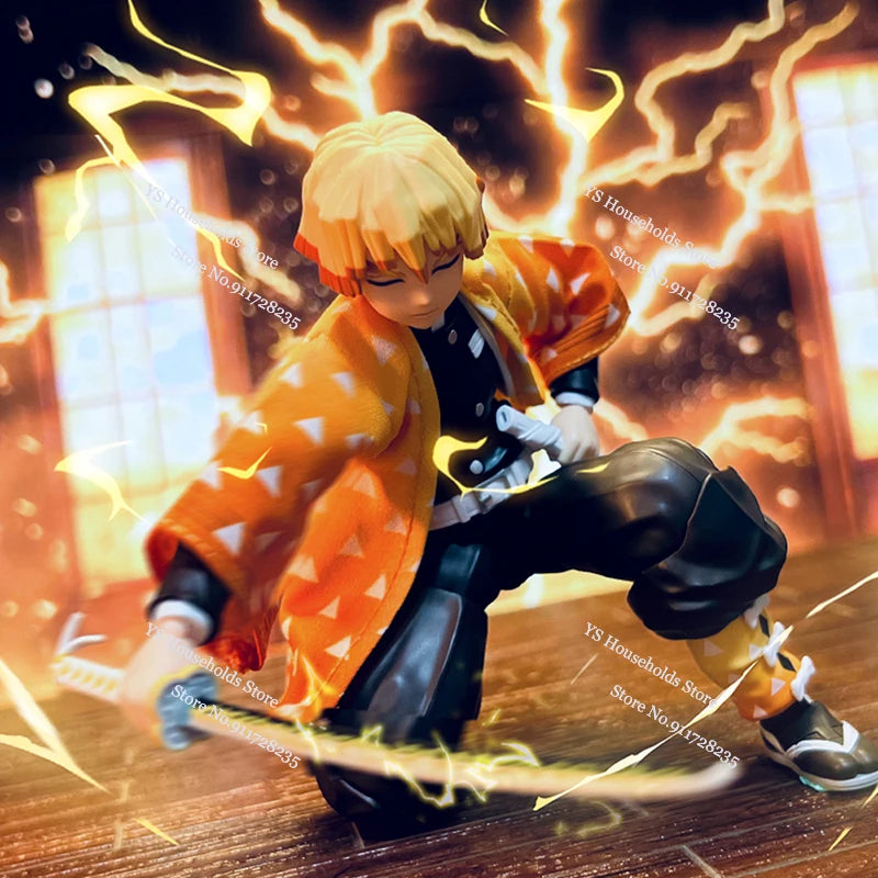 1/12 Scale Agatsuma Zenitsu Shf Anime Man Figure Mini Orange Kimono Coat Toys Clothes Accessory For 6" Soldier Body Decoration