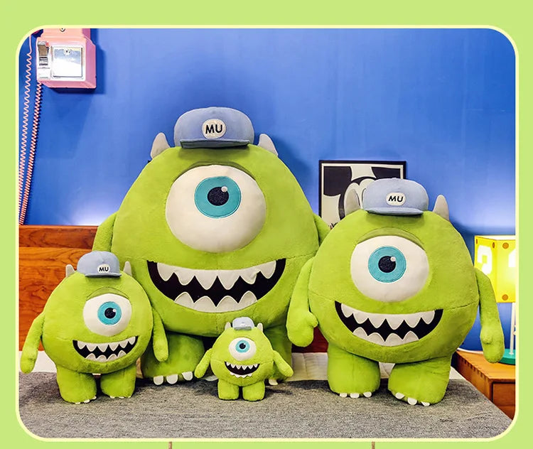 40/60CM Big Size Mike Wazowski Disney Anime Plush Stuffed Doll Kawaii Room Decoration Plushies Pillow Ornaments Holiday Gifts