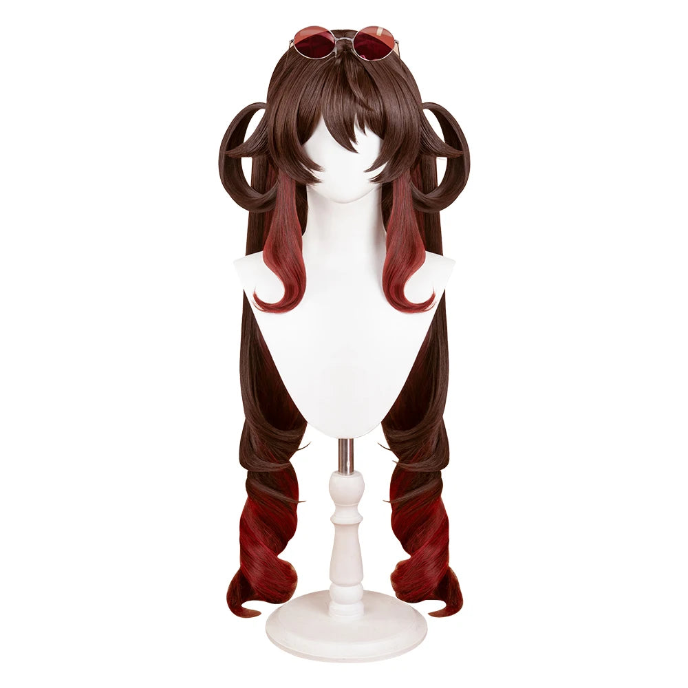 IN STOCK Yumemizuki Mizuki Hutao Wig Game Genshin Impact DokiDoki 95cm Long Wig Hu Tao Lantern Rite Free Cap Yumemizuki Ears Fan