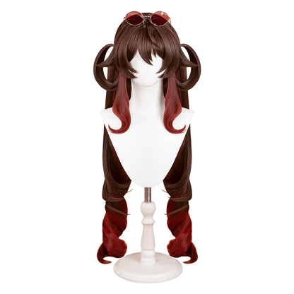 IN STOCK Yumemizuki Mizuki Hutao Wig Game Genshin Impact DokiDoki 95cm Long Wig Hu Tao Lantern Rite Free Cap Yumemizuki Ears Fan