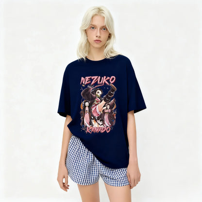 Anime Demon Slayer Graphic T Shirt Women Men Oversized Short Sleeve Tee Streetwear Hip Hop Casual Summer Fashion Trend Y2k Top
