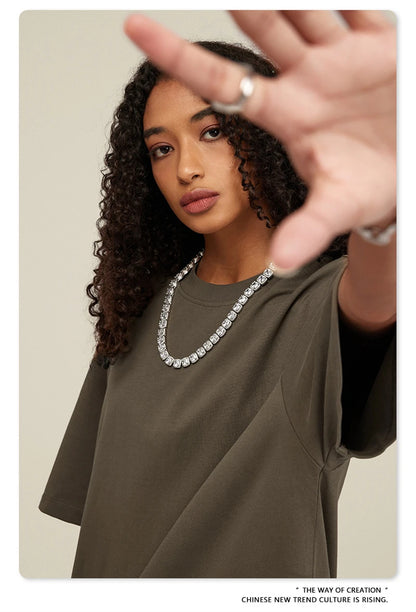 ZODF New 2025 Heavy Weight 305gsm Solid Cotton T Shirts For Men Unisex Summer Oversized Noshrink Basic T-Shirt Brand Tops HY0475