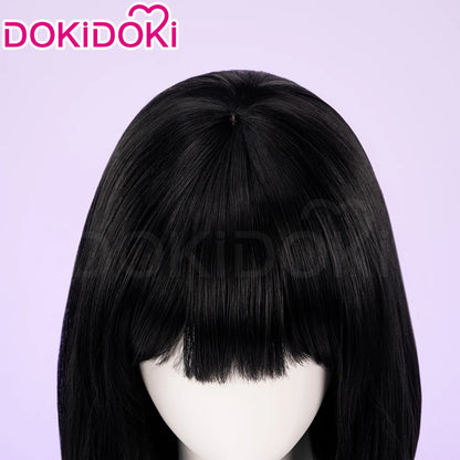 IN STOCK SUA Wig Anime Cosplay Wig Alien Stage DokiDoki Women 35cm Black Short Hair Ear Clips Heat Resiatant Hair Free Wig Cap