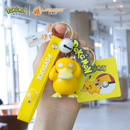 Pokemon Keychain Pikachu Bulbasaur Jigglypuff Anime Action Figure Toys Kawaii Souvenir Psyduck Doll Gift for Kids Birthday Party