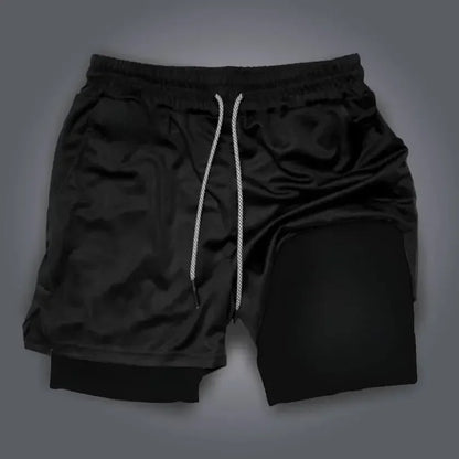 Demon Slayer Anime Men Gym Shorts Quick Dry Streetwear Summer Workout Sports Pants Sportswear Fitness Double-layer Beach Pants