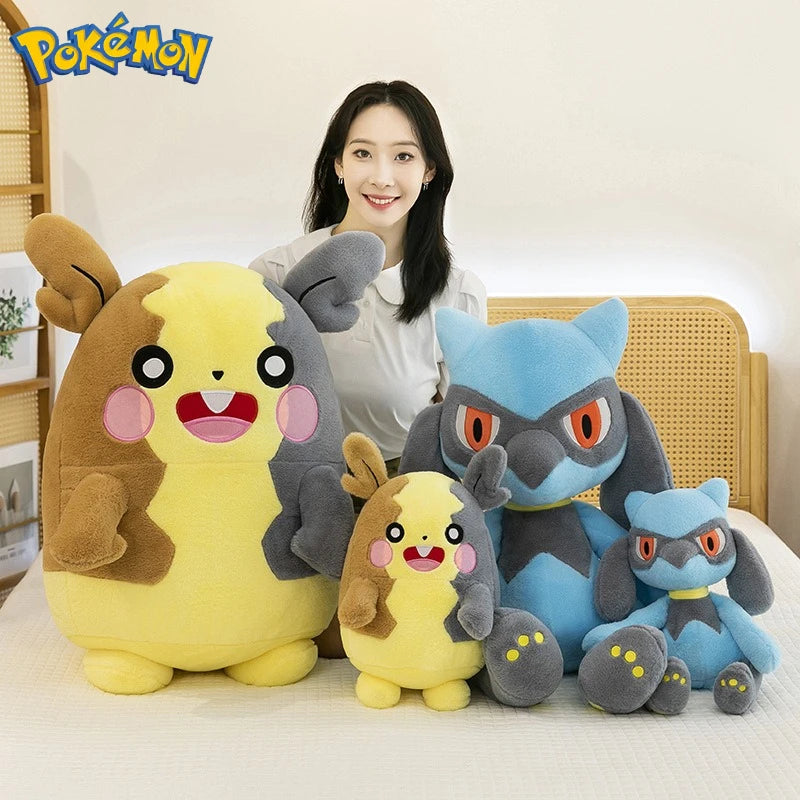40/60/80CM Big Size Pokemon Plushies Morpeko Lucario Peluche Cartoon Anime Kawaii Stuffed Comfortable Soft Doll Children Gift