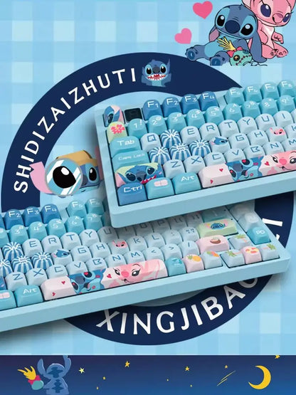 Disney  New Style Shinagawa Stizai Star Kabi Interstellar Kawaii Blue Baby Theme Keycaps Moa High Five Sided Thermal Sublimation