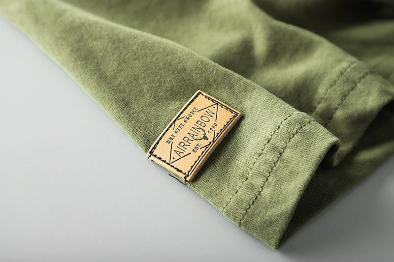 Summer American Retro Short-sleeved O-neck 3D Letter Printed T-shirt Men's Fashion Simple 100% Cotton Washed Casual Sport Tops