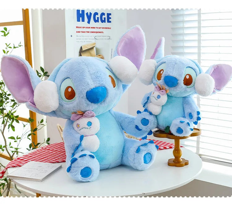 60/80/100cm Super Big Size Stitch Winter Disney Kawaii Anime Plush Stuffed Doll Cartoon Plushies Children's Pillow Holiday Gift