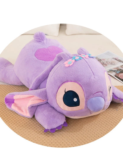 Disney Lilo and Stitch Plush Toys Prone Cute 55/80cm Anime Stich Doll Stuffed Plushie Angel Pillow Soft Gift for Children Kawaii