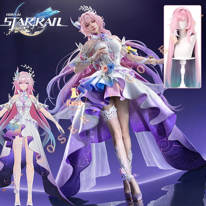 Honkai Star Rail Cyrene Cosplay Costume Wig Dress Headwear New Skin Uniform Elysia Amphoreus Halloween Party Women Girls Props