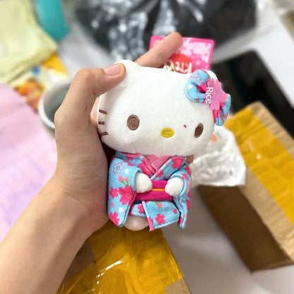 Japanese Kimono Cherry Blossom Hello Kitty Plush Doll Trendy Toy Backpack Decoration Accessories Keychain Girl Surprise Gift