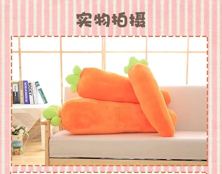 90/110cmKawaii Simulation Carrot Plush pillow toy Cute Soft Stuffed Vegetable Carrot Pillow Doll for Kids girl boy birthday Gift