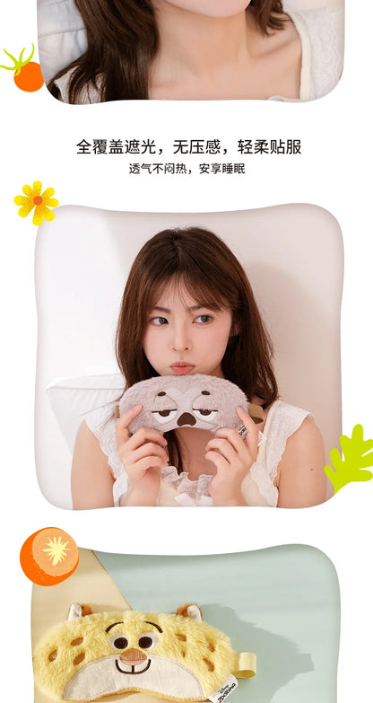 Disney Children's Plush Eye Mask Zootopia Cartoon Design Sleep Sunscreen Napping Mask for Students Cute And Crazy Gift