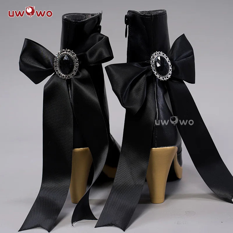 UWOWO Genshin Impact Navia Cosplay Shoes Fontaine Rococo Style Dress Cospaly Shoes Boots