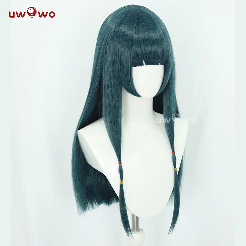 IN STOCK UWOWO Maomao Wig Anime The Apothecaryy Diaries Maomao Dance Dress Cosplay Wig Long Dark Green Wig 80CM